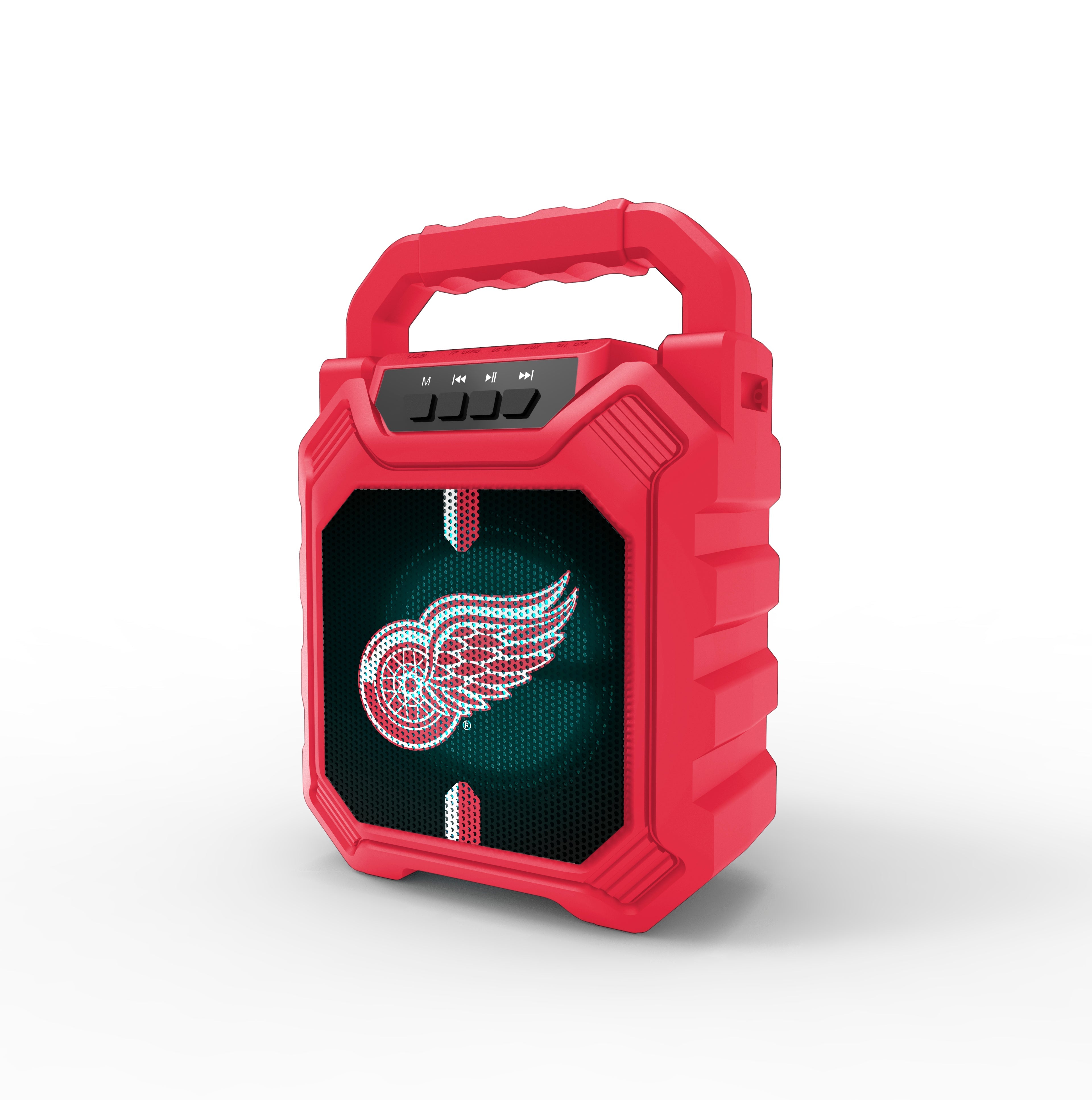 Detroit Red Wings NHL Syncable Bluetooth Wireless Speaker with LED Lights
& FM Radio