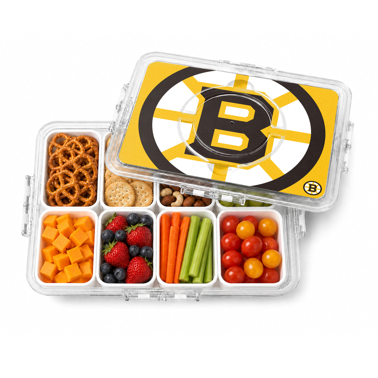 SOAR NHL Snackle Box- 8 Compartments- Boston Bruins