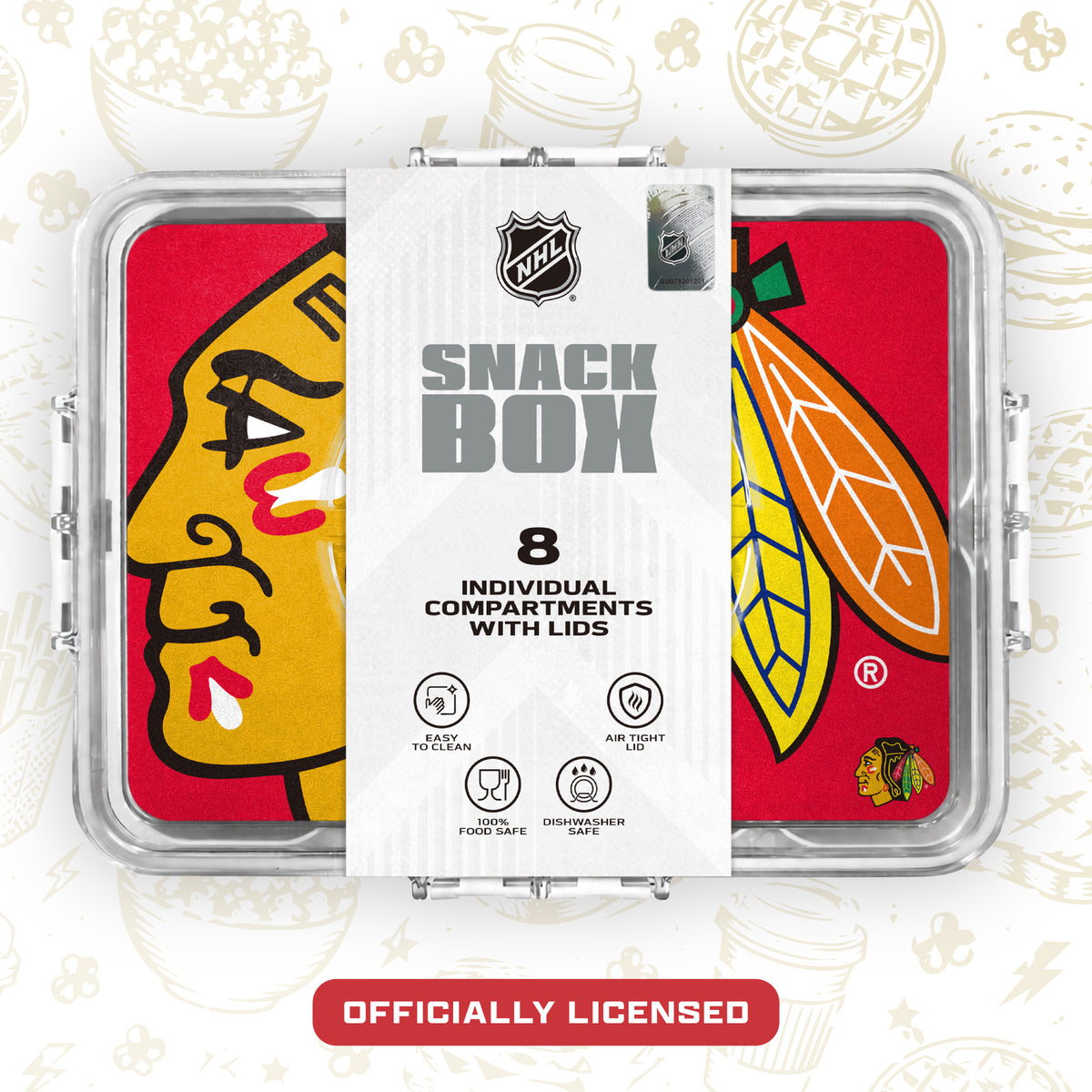 SOAR NHL Snackle Box- 8 Compartments- Calgary Flames