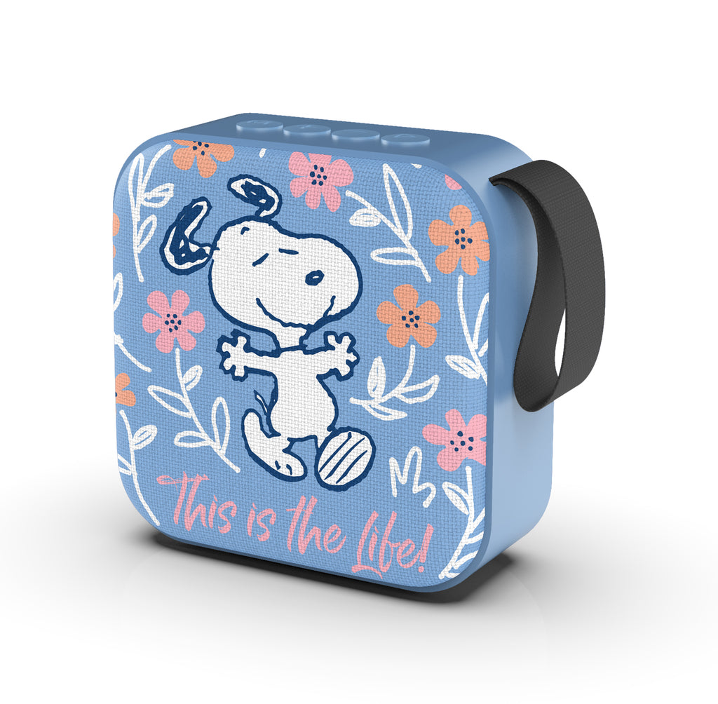 Peanuts In Bloom Blue Floral Mini Bluetooth Speaker