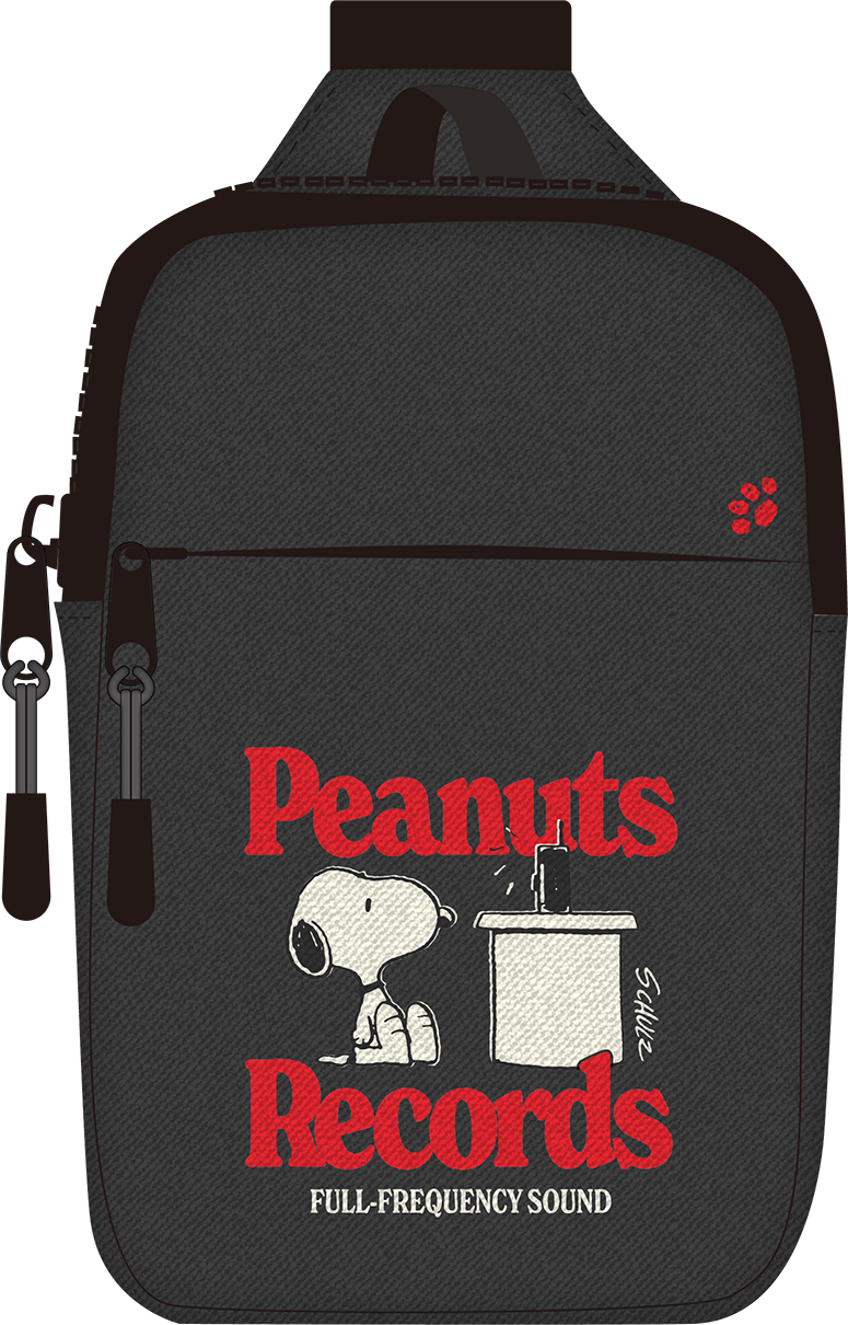 Peanuts Black Records Cross Body Tech Bag
