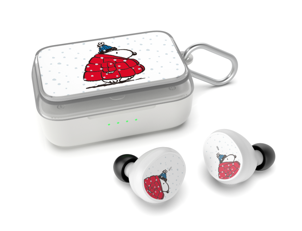 Peanuts White Christmas Snoopy Puffer True Wireless Earbuds