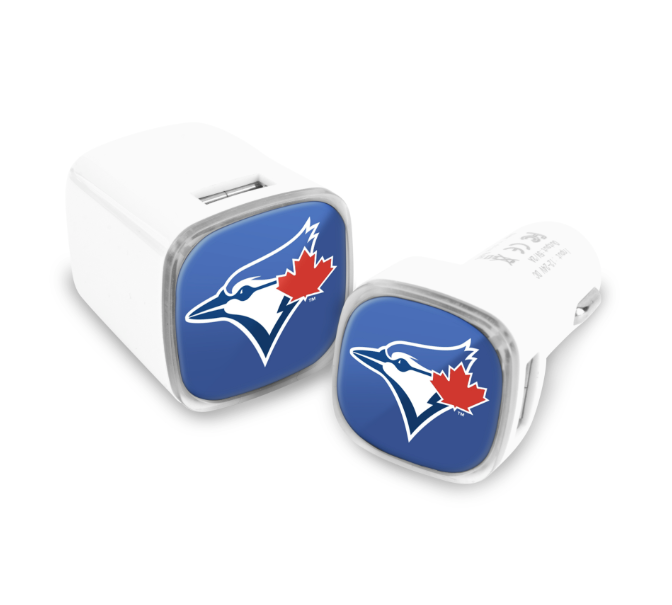 Toronto Blue Jays 2 Pack Car + Wall Super Fast Chargers