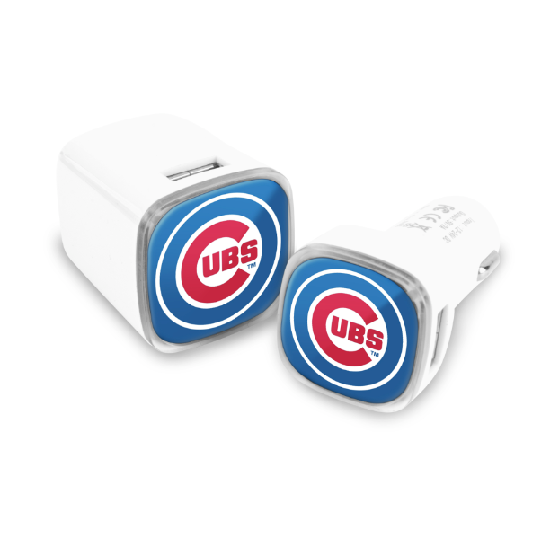 Chicago Cubs 2 Pack Car + Wall Super Fast Chargers