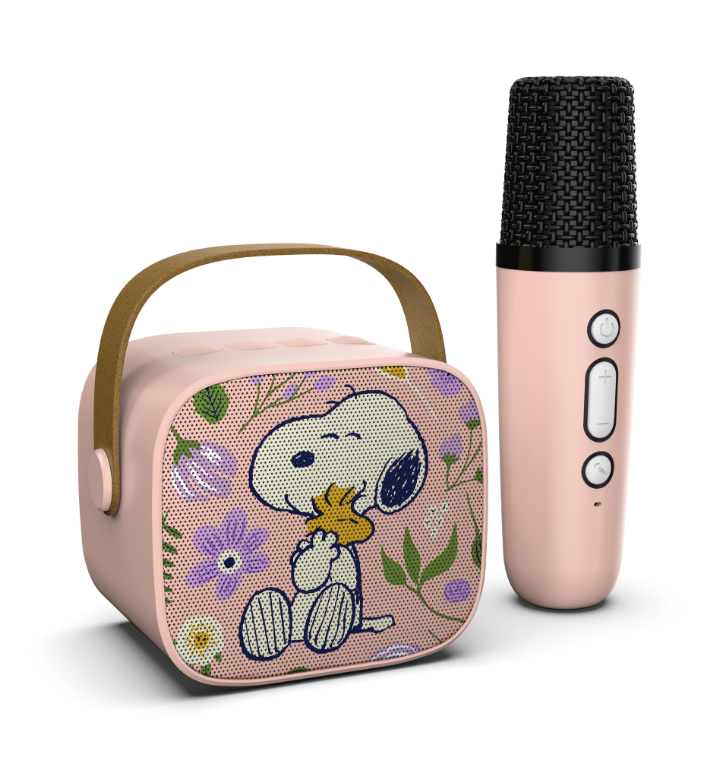 Peanuts Pink Floral In Bloom Mini Karaoke Bluetooth Speaker