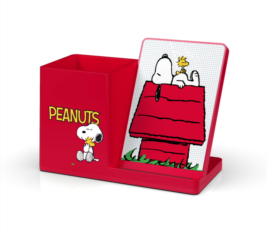 Peanuts Basic Snoopy and Woodstock Wireless Charging Pen Cup