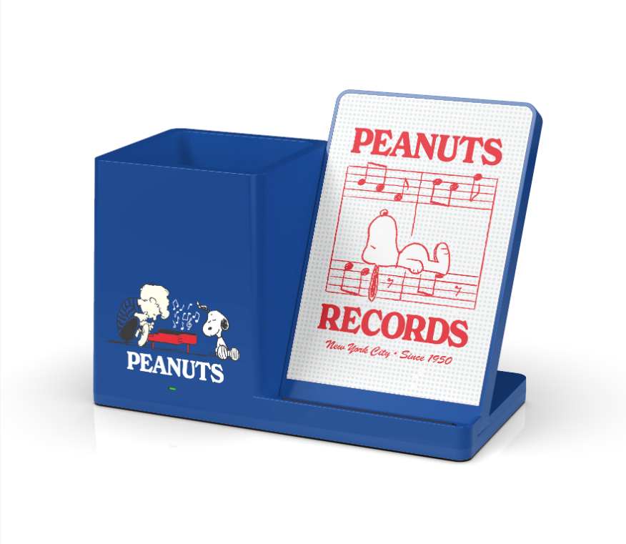 Peanuts Blue Records Wireless Charging Pen Cup