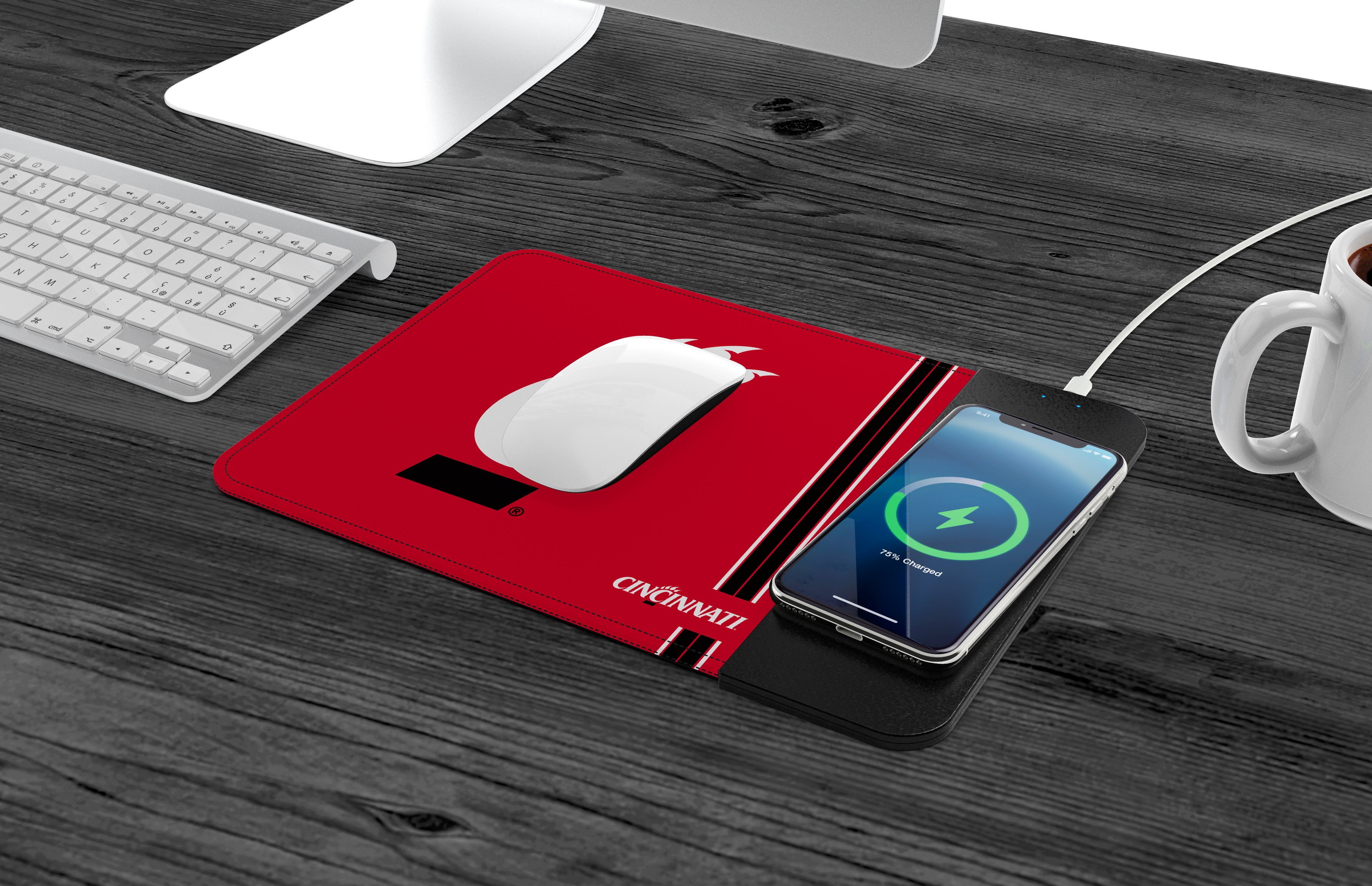 Cincinnati Bearcats Wireless Charging Mousepad