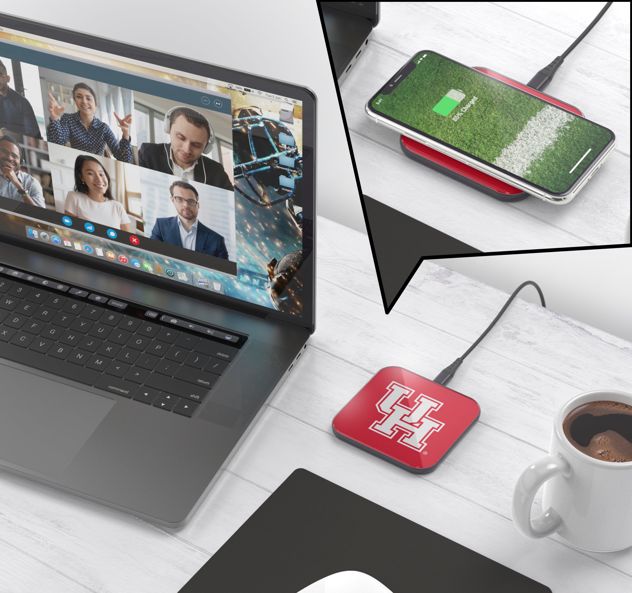 Houston Cougars Collegiate Wireless Charging Pad