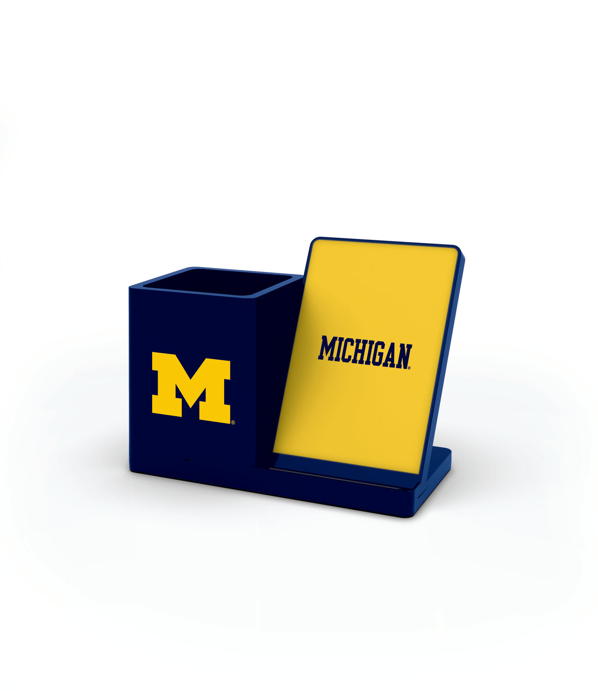 Michigan Wolverines NCAA Cell Phone Wireless Charging Stand and Desktop Organizer