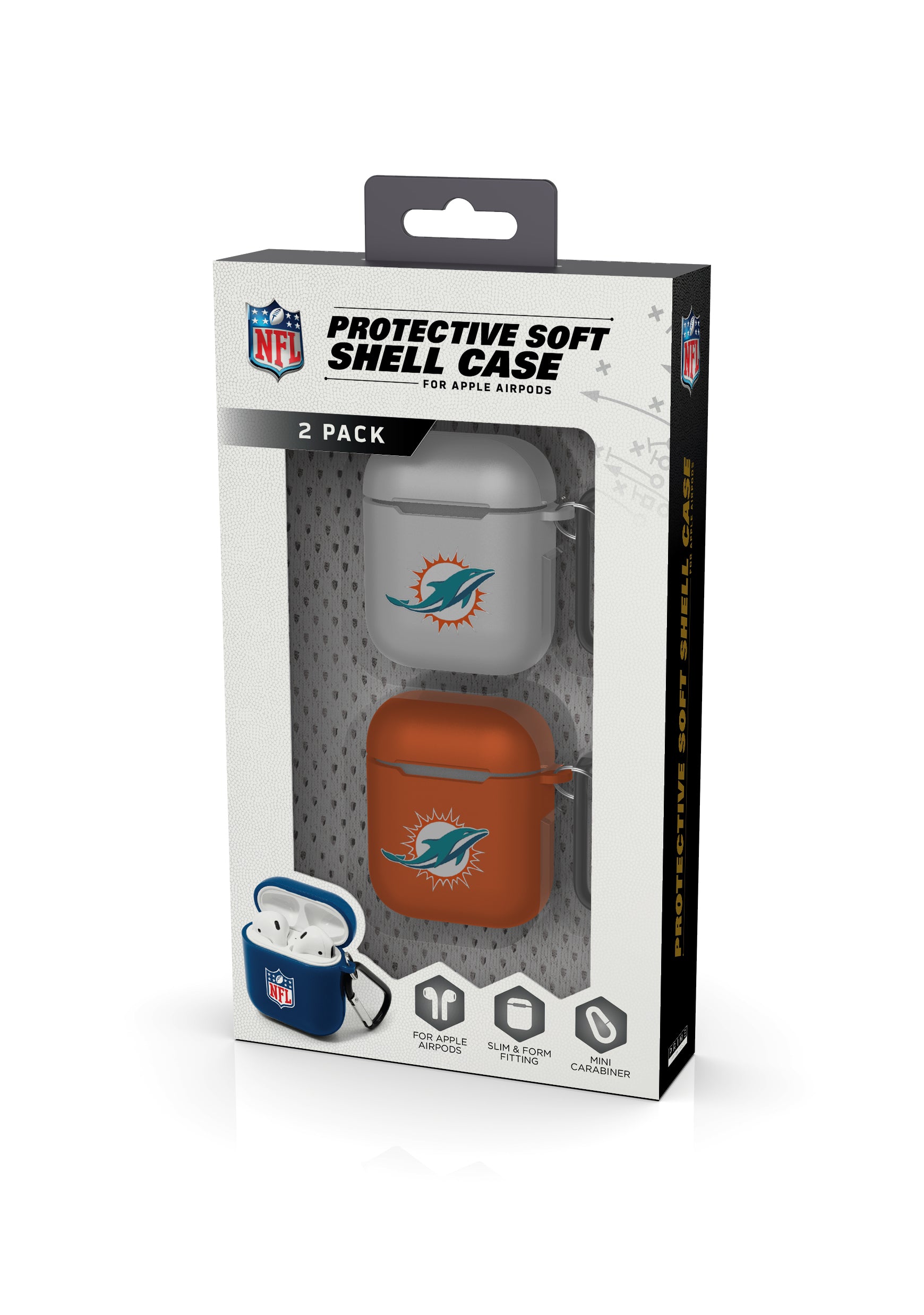 Miami Dolphins NFL Airpod Case 2 Pack