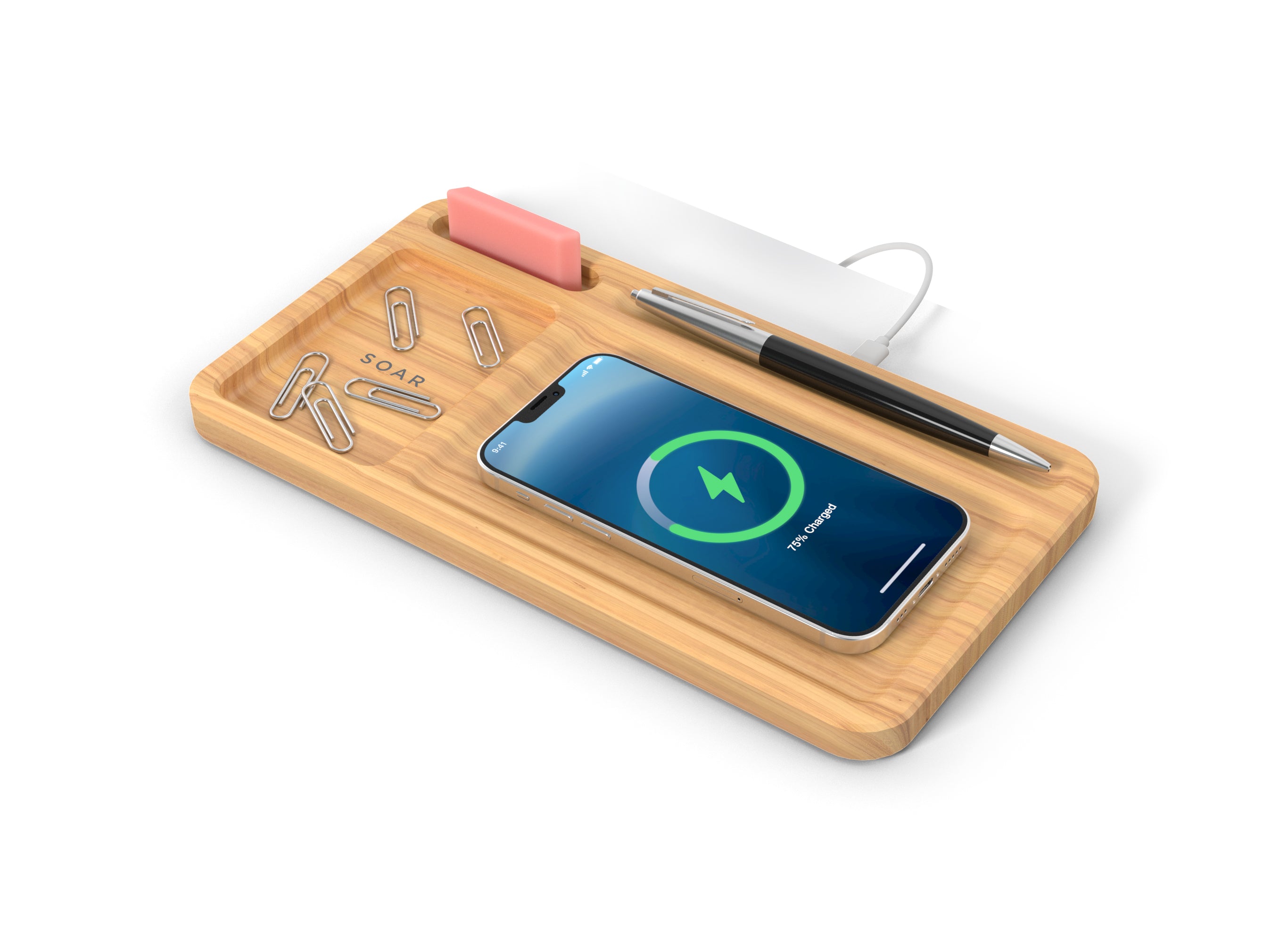 Bamboo Wireless Charging Valet