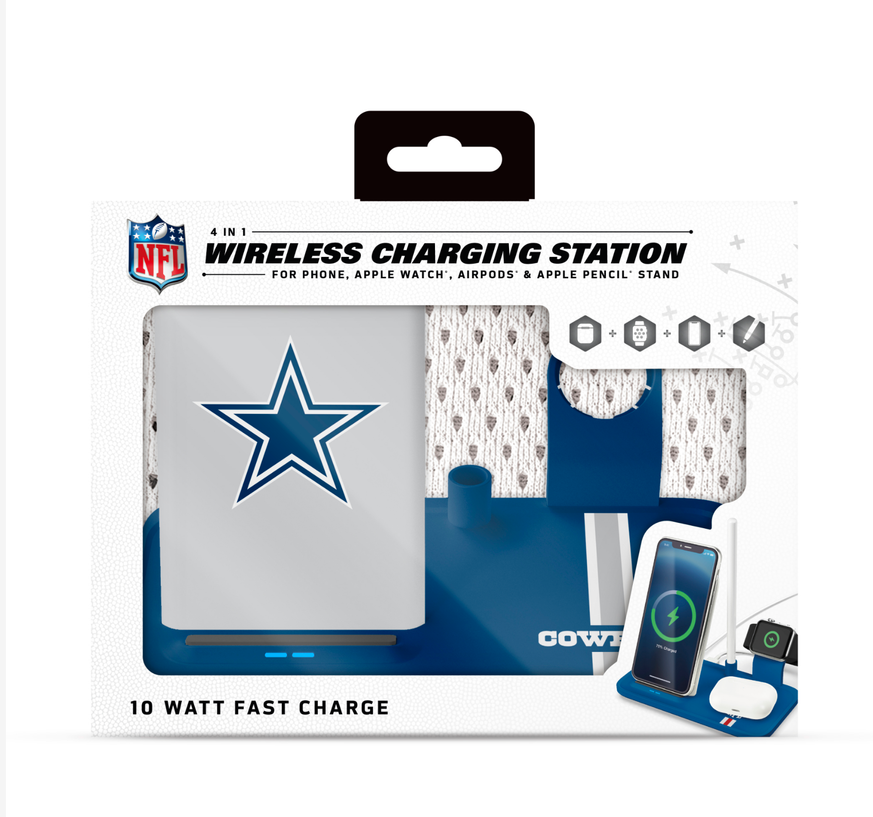 Dallas Cowboys NFL 4 in 1 Wireless Charging Docking Station